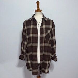 LA MIEL Brown Plaid Button-Down Shirt